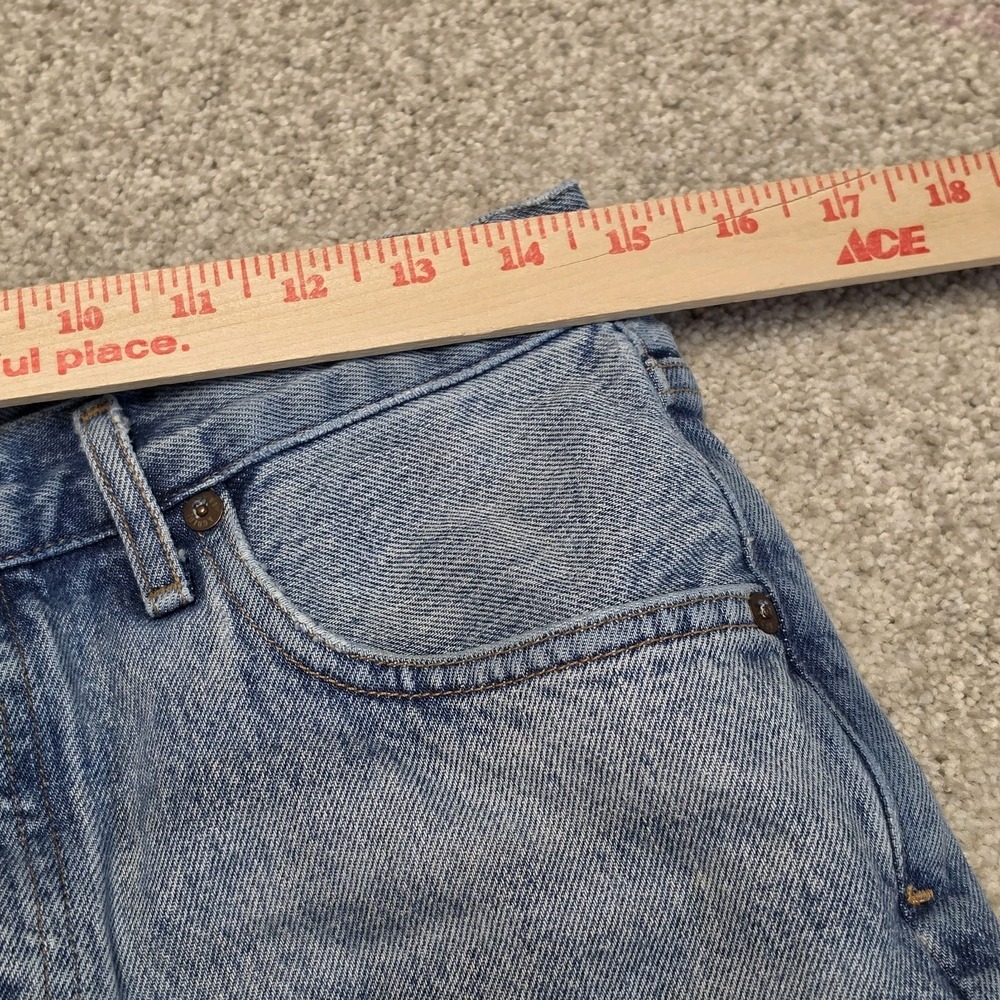 AGOLDE Rumi Denim Cutoff Shorts 27 Cutoff 6" Frayed Bermuda Light Wash Preppy - Picture 7 of 8